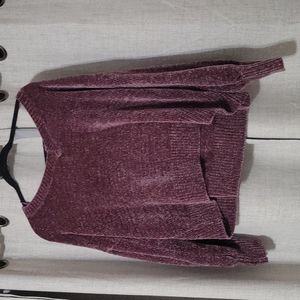 Pink Rose Chenille Sweater size large